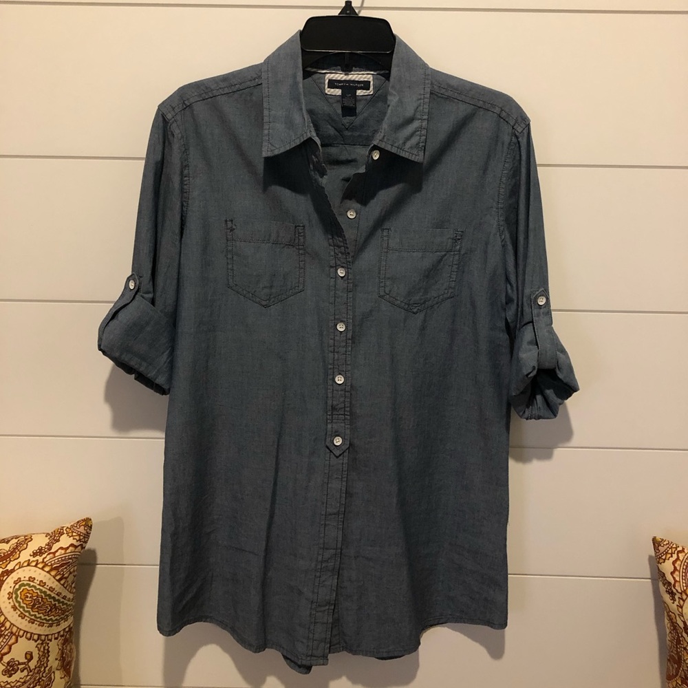 Tommy Hilfiger Longer Length Chambray Shirt